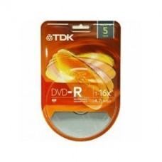 TDK Blank DVD-R 5-Pack 4.7GB / 1-16X / Full Logo