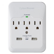 CyberPower 3 Outlet Surge Protector + 2 USB Ports